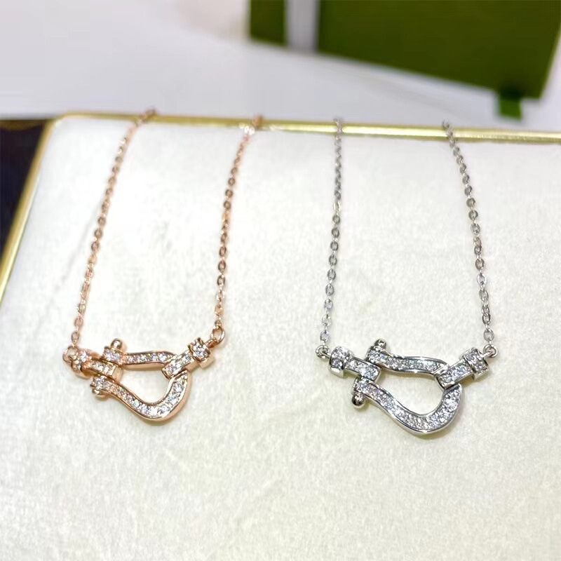 Copper + Titanium Steel Chain High-End Lucky Horseshoe Necklace Nautical Horseshoe Clasp Collarbone Chain Light Luxury Design Live Streaming on Douyin Copper + Titanium Steel Chain High-End Lucky Horseshoe Necklace Nautical Horseshoe Clasp Collarbone Chain Light Luxury Design Live Streaming on Douyin