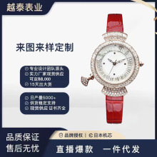 一件代发厂家供应新款正品女士手表镶钻石英防水真皮带腕表时尚