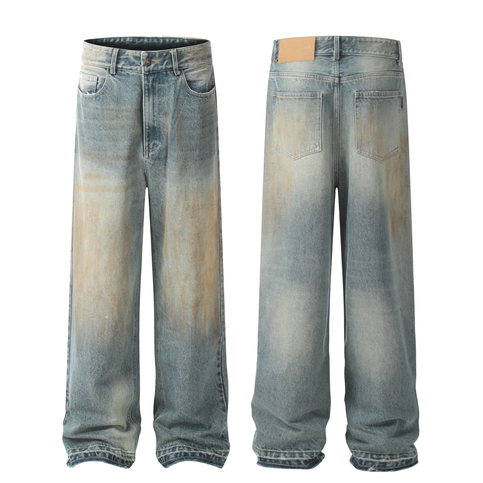 YON MODISH Herrenbekleidung 2024 Herbst Neues Produkt Meichao High Street Gewaschene und gebrauchte Cowboyhose_voghion.com
