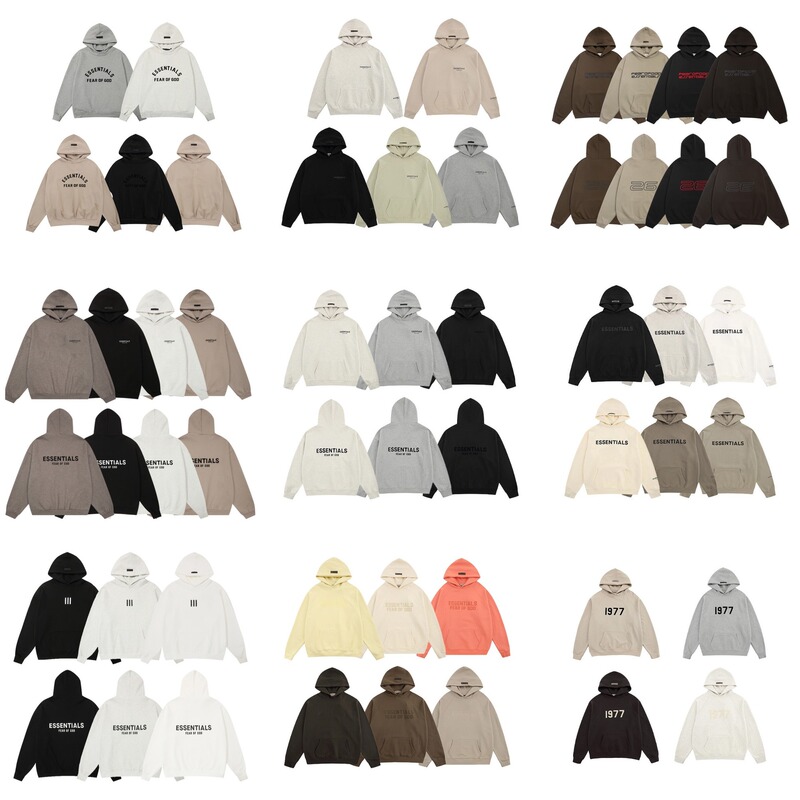 Cross-Border Essentials Fear of God High-Quality Front Logo Print Fleece-Lined Hooded Sweatshirt Cross-Border Essentials Fear of God High-Quality Front Logo Print Fleece-Lined Hooded Sweatshirt
