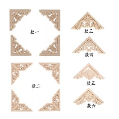 Dongyang wood carving, European decorative accessories, white embryo solid wood corner flower retail, antique home decoration