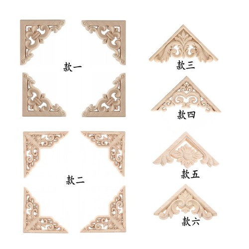 Dongyang wood carving, European decorative accessories, white embryo solid wood corner flower retail, antique home decoration