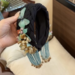 ニッチデザインエスニックスタイルヘッドバンドオリジナルライト高級ヘビーデューティタッセル新中国風ヘアピンヘアアクセサリー国民風多用途ヘッドバンド