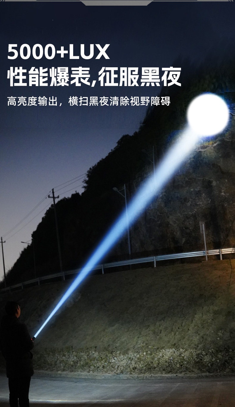2026 New Model High-Capacity Tactical Flashlight, Ultra-Bright Outdoor Rechargeable Portable Long-Range High-Power