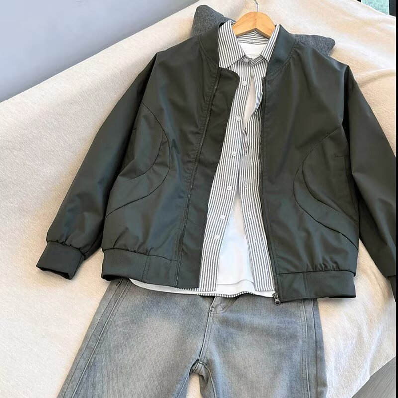 跨境春秋季新款飞行夹克男士休闲运动外套港风工装薄款棒球服上衣|undefined