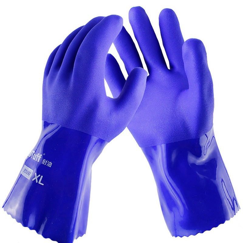 东亚806手套PVC耐油耐酸碱耐磨防滑防水渔业加厚男女劳保橡胶手套