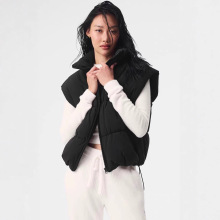 alo背心棉服女加绒加厚羽绒冬季无袖立领休闲宽松轻薄马甲夹克衫
