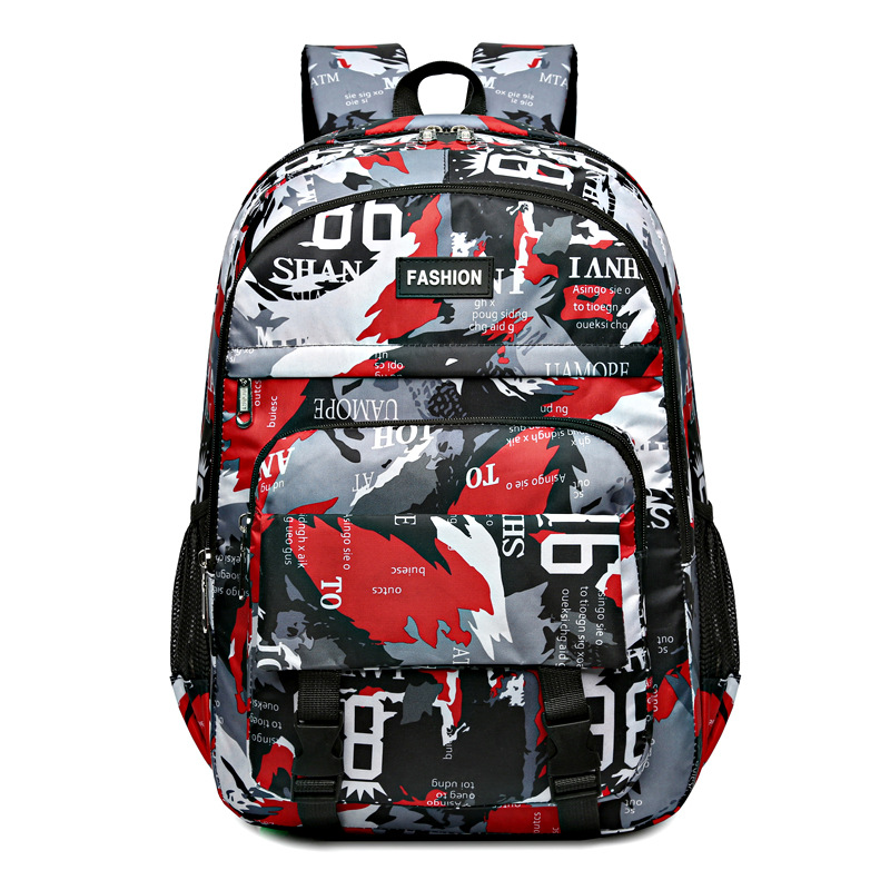 Mochila de moda informal para estudiantes nuevos y geniales transfronterizos Viajes al aire libre Viajes Oxford Camuflaje Mochila para computadora Tendencia