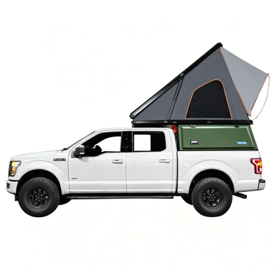 Hard-Shell Car-Mounted Triangular Tent, Aluminum Alloy Wind-Resistant Roof Tent, Universal Camping Gear for Rvs and Suvs, Wholesale (Avtomobil dam çadırları) - aluminum-alloy-triangle-style-1-3