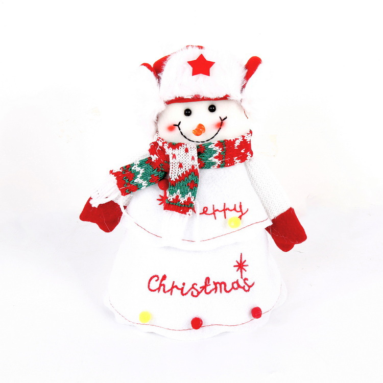 Decoraciones navideñas bolsa de regalo de caramelo de manzana decoración de ventana de Navidad adornos de muñeca de peluche