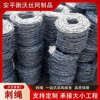 定制金属刺绳热镀锌刺绳防爬刺绳隔离围墙铁蒺藜带刺钢丝刺绳