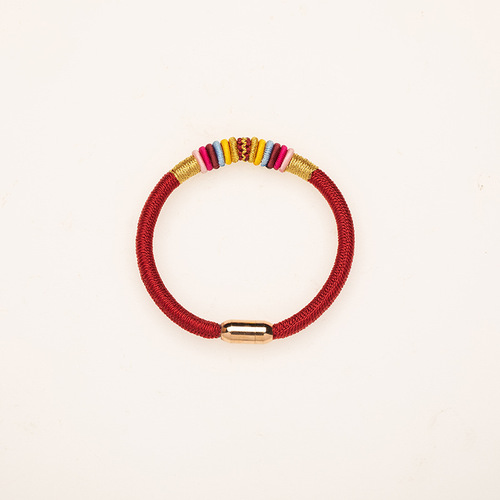 Nine-fold Kassapa Vajra Knot Bracelet, Benming Year, Good Luck, Red Rope, Couple Bracelet, Magnetic Buckle, Handmade National Style Jewelry