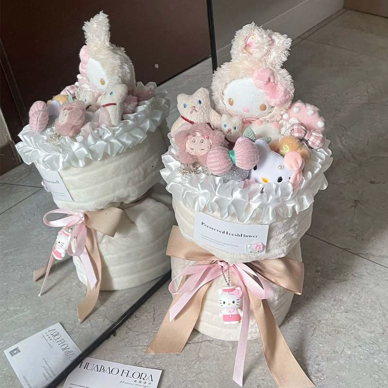 Hello Kitty, мультяшная кукла, подарок на день рождения, букет
