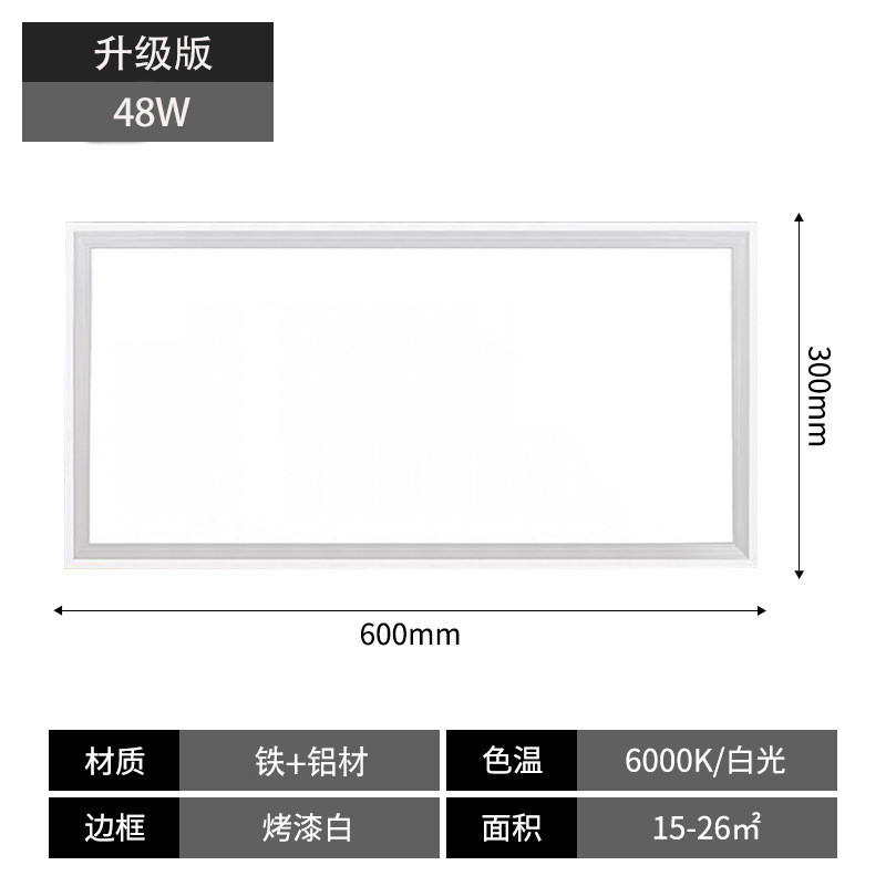 平板灯led面板灯厨房灯300600集成吊顶灯扣板灯卫生间灯防水|undefined