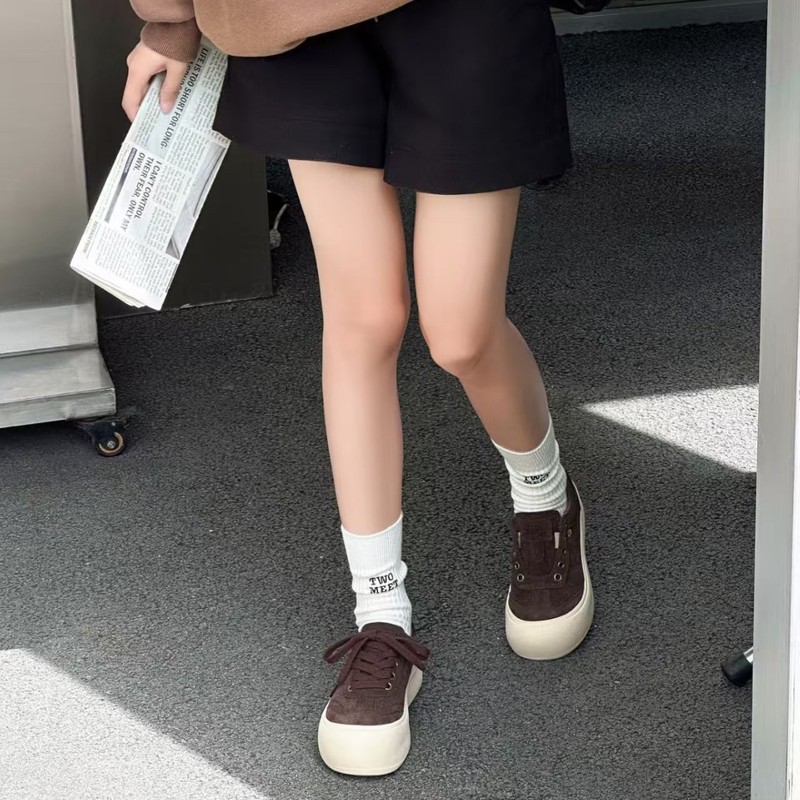 厚底板鞋女2025秋季新款真皮软底系带德训鞋百搭轻便运动休闲鞋|undefined