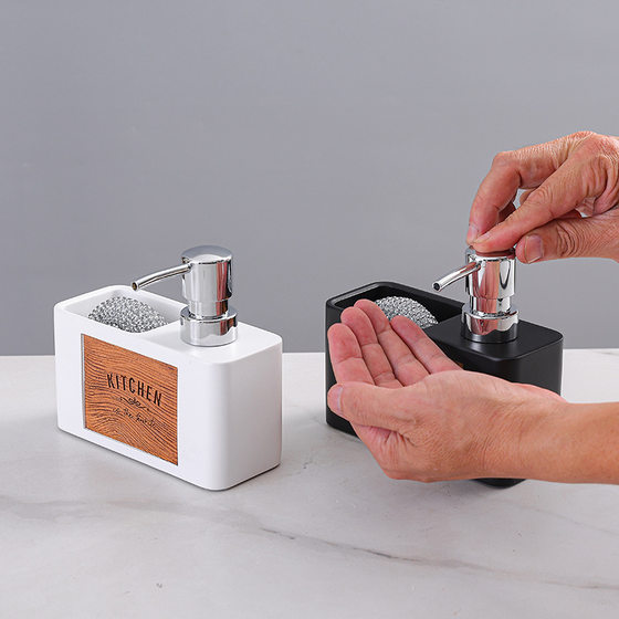 Kitchen soap dispenser sink detergent press bathroom hand sanitizer bottle emulsion dispenser cleaning ball storage box