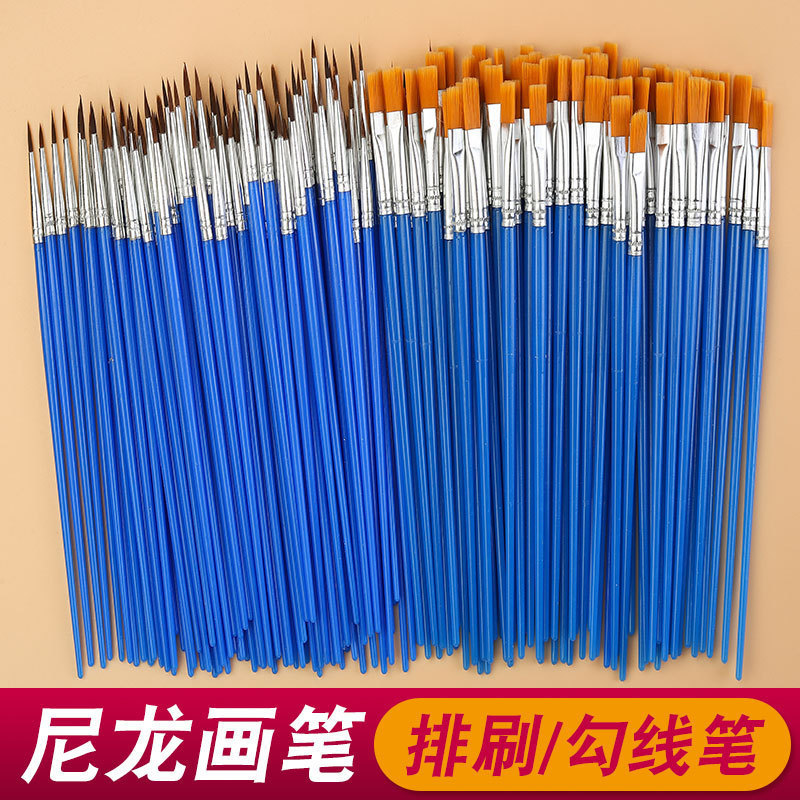 儿童数字油画笔尼龙毛勾线笔丙烯颜料笔涂石膏娃娃鸦涂色画笔美术