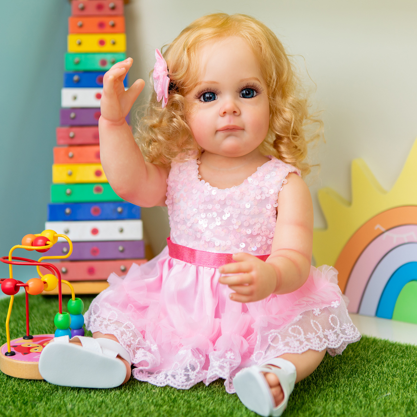55cm muñeca de plástico completo Maggi simulación bebé renacido muñeca transfronteriza e-commerce suministro de entrega de una sola pieza