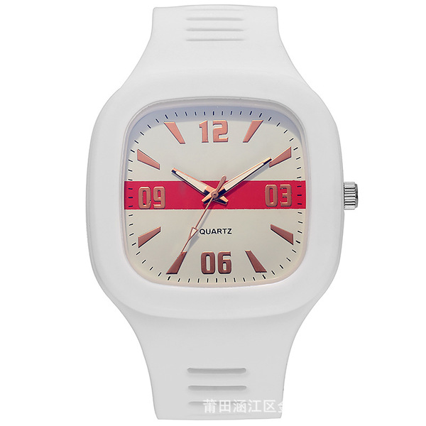 Brand square silicone watch