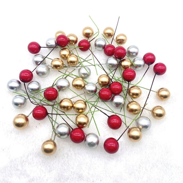 Рождественское украшение 8 мм красные фрукты/Золотые фрукты/серебряные фрукты/15 мм имитация пены фрукты Макарон Рождественская елка кулон