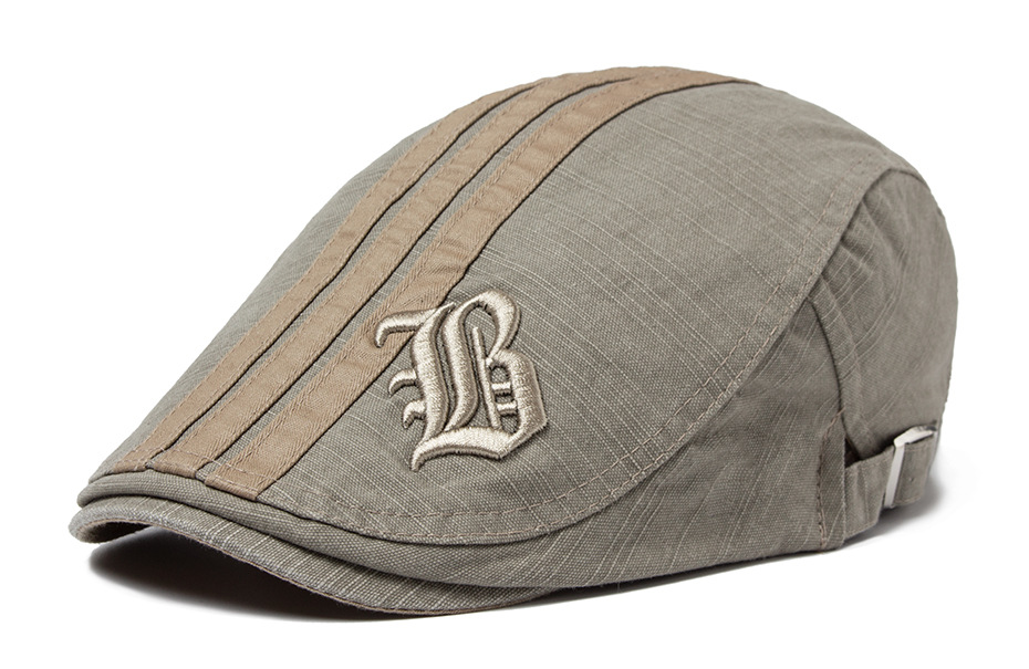 Berretto nuovo stile da uomo alla moda in cotone ricamato traspirante con ombreggiatura in lingua d'anatra primavera, estate, autunno protezione solare_voghion.com