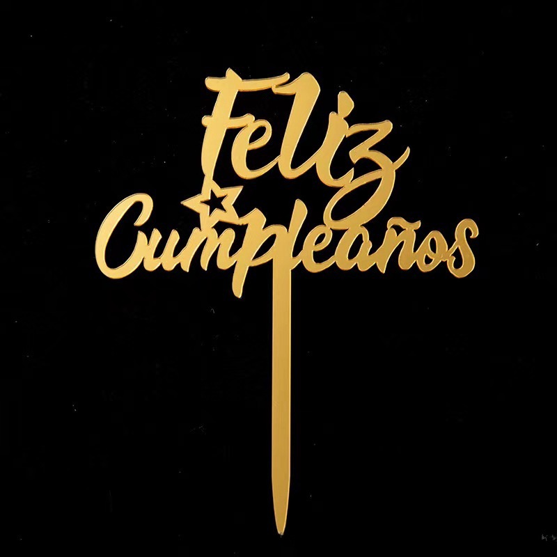 Transnacional 10 tarjetas acrílicas de fiesta de cumpleaños decoración de tarta de bandera de inserción de adornos de fiesta celebridad en línea image 19