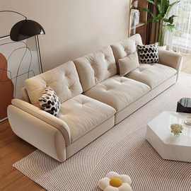 奶油风云朵沙发客厅小户型简约现代轻奢网红科技布艺沙发直排家用