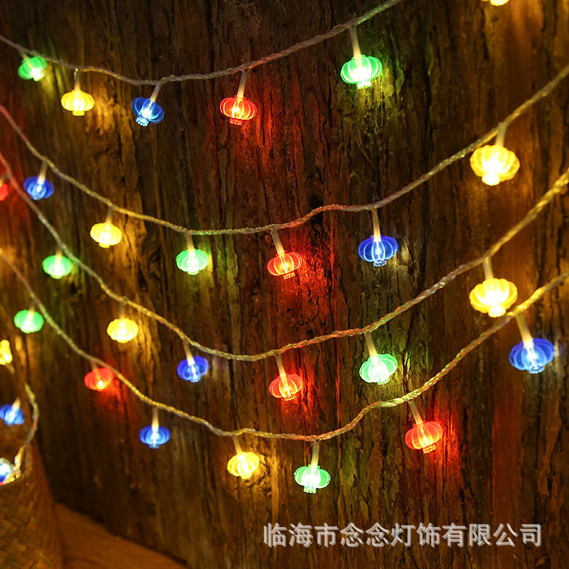 새해 랜턴 레드 랜턴 랜턴 스트링 LED 램프 배터리 축제 분위기 장식 작은 컬러 조명 정렬 태양 광 플래시 조명