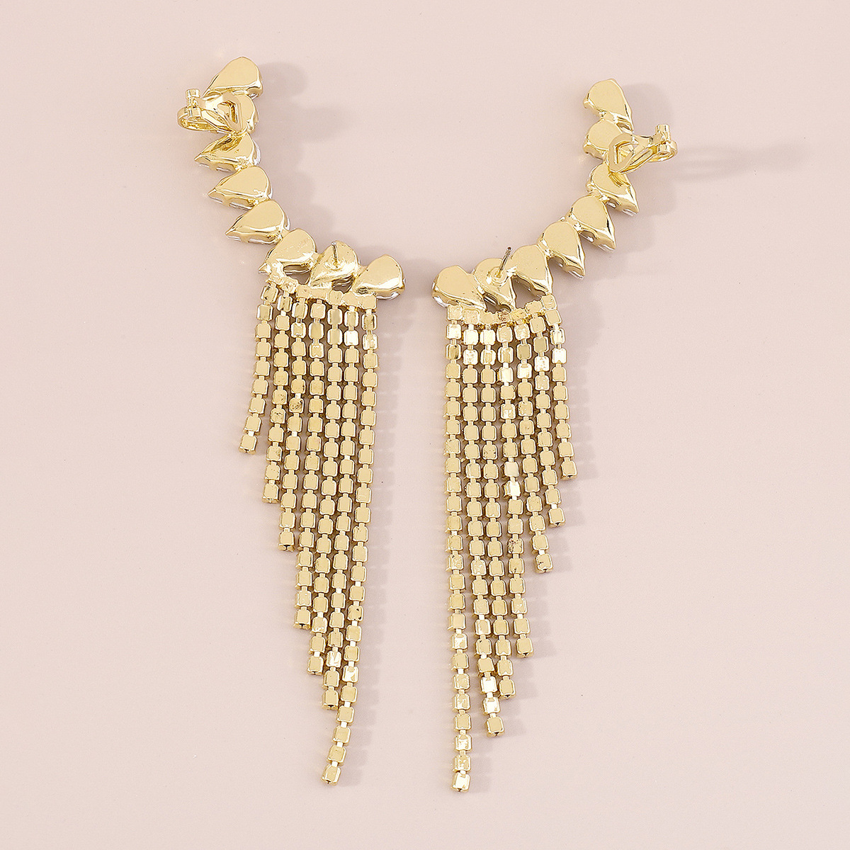 20g Weight Rhinestones Inlay Material Earrings Classification Alloy Material Geometric Pattern Women'S Gender Fashion Style Gold, Silver Color Fashion Geometric Alloy Rhinestones Drop Earrings 10