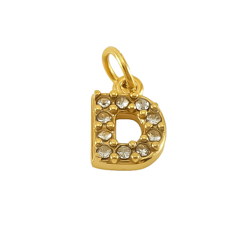 Nueva moda europea y americana de acero inoxidable con incrustaciones de diamantes 26 letras inglesas colgantes accesorios femeninos Advanced Advanced Mini letras joyas