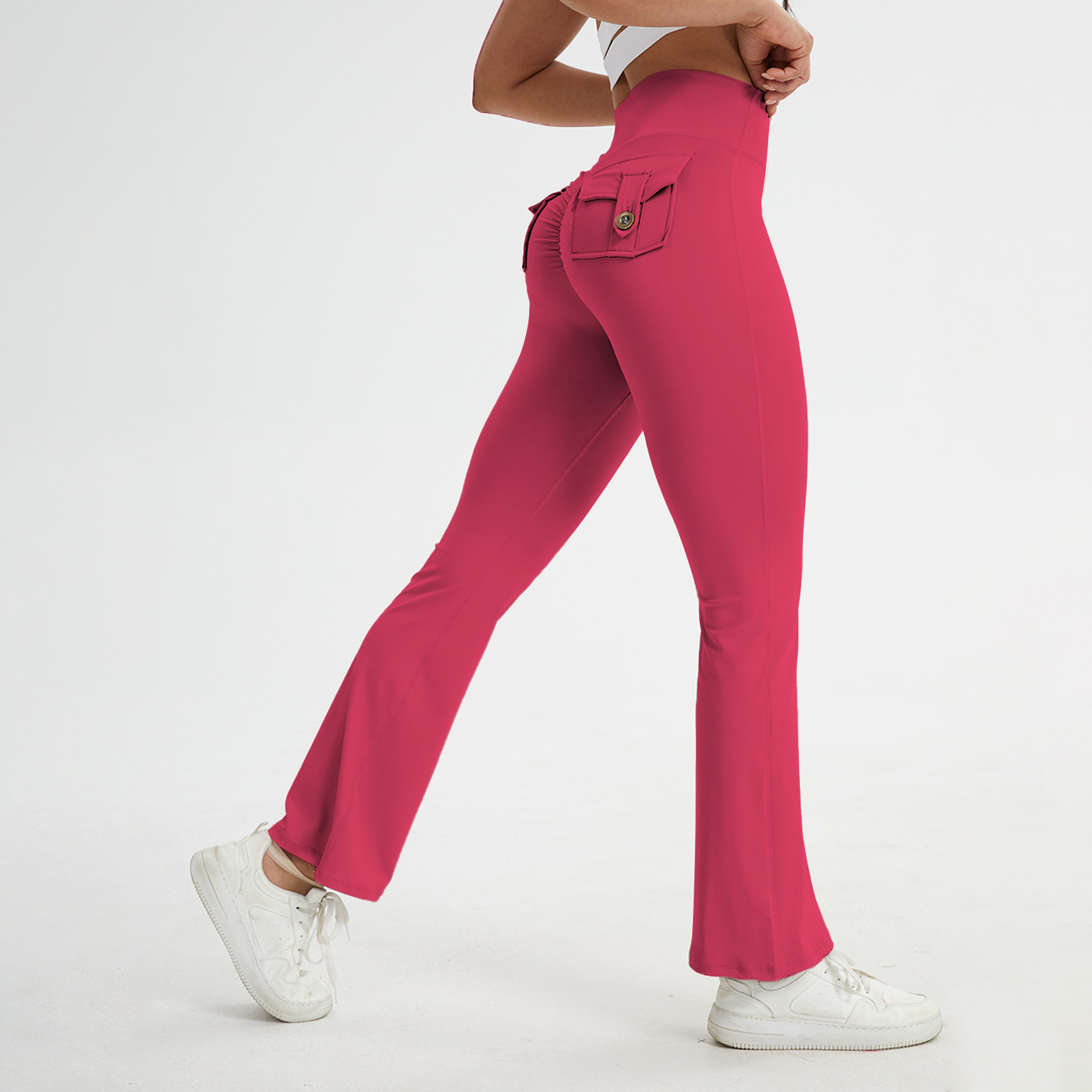 Explosiones transfronterizas herramientas bolsillo de calzada de cintura alta velocidad seca Lulu yoga boquilla de calzada de mel桃 de cadera bolsillo pantalones de gimnasio image 16