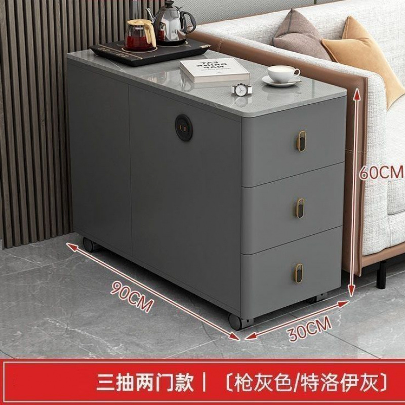 Gabinete de sofá, mesa de té móvil, mesa de té de lujo ligera, mesa de té moderna, mesa de té simple, gabinete de té para el hogar