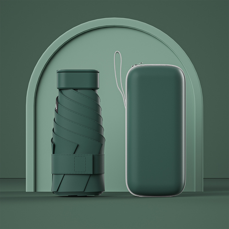 Protector solar creativo, vinilo, sombrilla, mini pequeño, seis paraguas, femenino, 40% de descuento, bolsa, sombrilla, lluvia y sombrilla de doble uso al por mayor