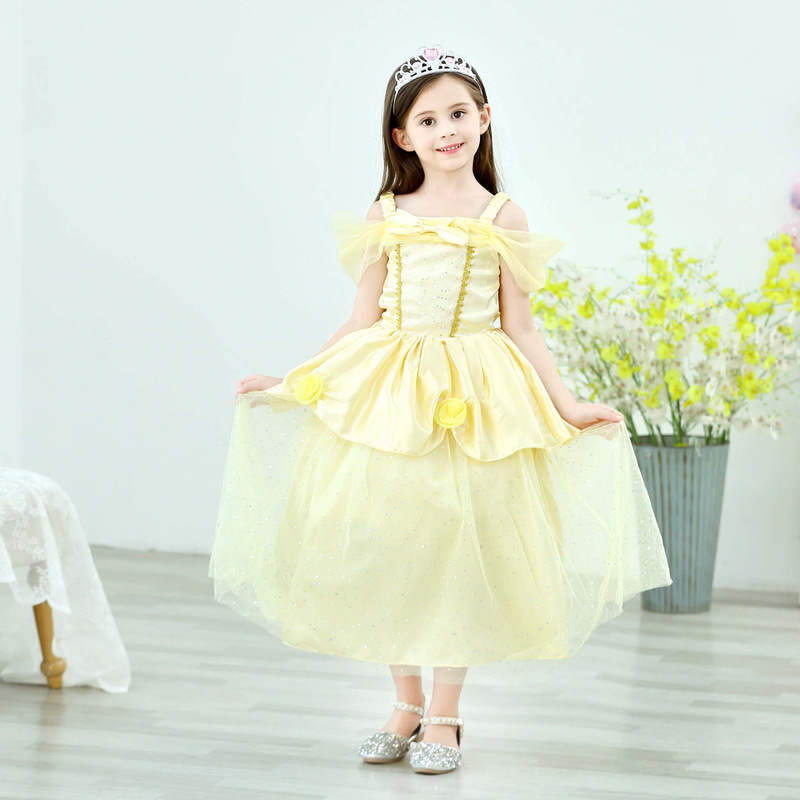 Belle Princess Dress Beauty and the Beast Belle Girls Dress Halloween Children's Costume Host Performance Costume