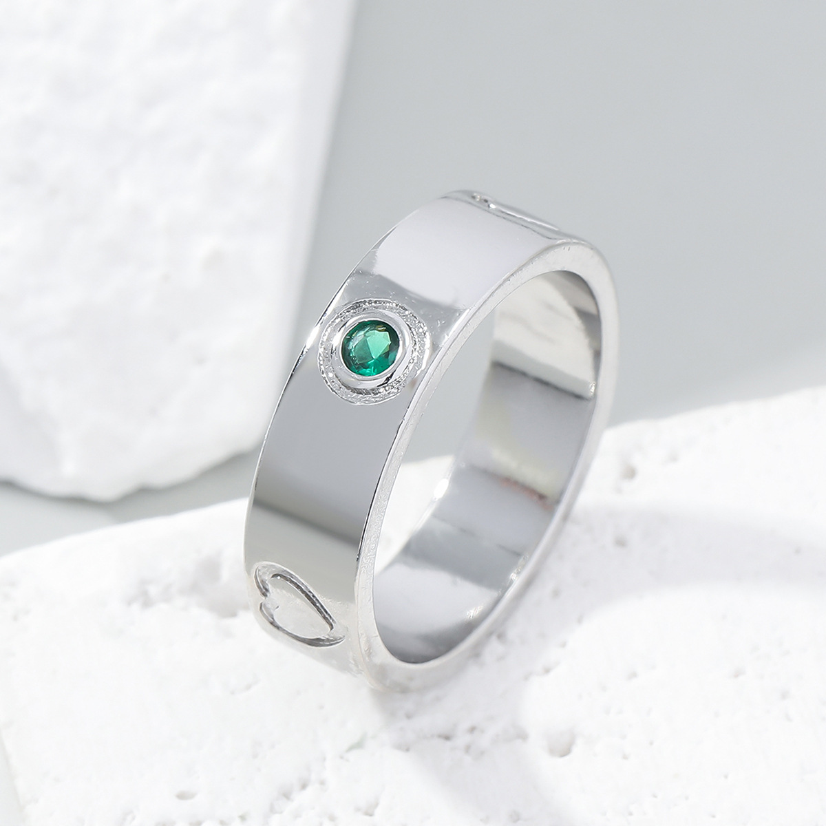 Diamantbesetzter Herzring Für Damen Personalisierter Modeschmuck_voghion.com