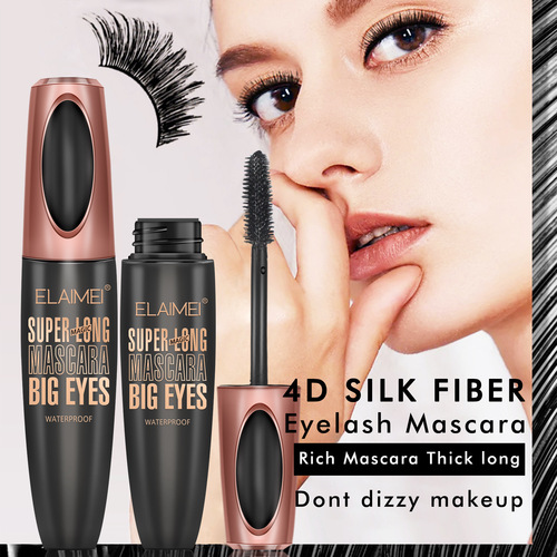 Cross-border best-selling ELAIMEI mascara 4D waterproof thick slim long waterproof non-smudge magic plumping mascara