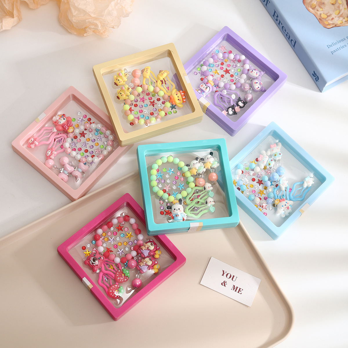 Día de los niños Koolomi juegos de pulseras para niños accesorios para niñas joyas para bebés lindos regalos cuentas caja