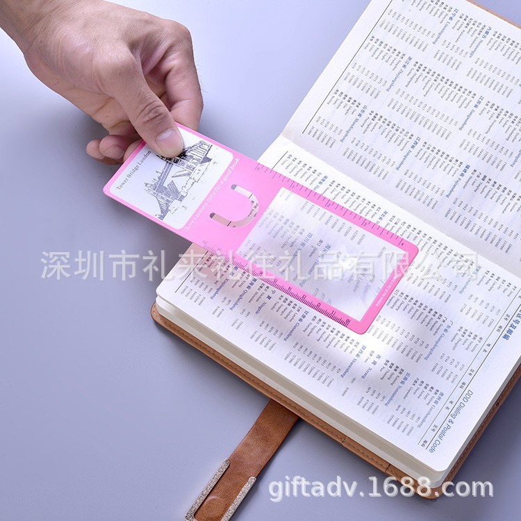 カラープリントリボン PVC 拡大鏡透明スレッド拡大鏡ハンドヘルドカード拡大鏡読書|undefined