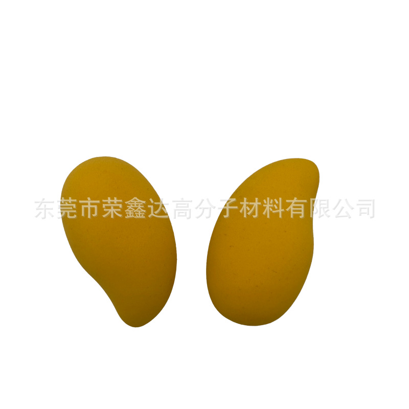 黄色芒果东莞厂家直销干湿两用化妆海绵水果化妆海绵可重复利用