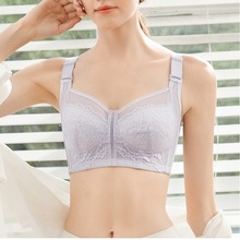 春夏新品薄款大码全罩杯无钢圈文胸大胸显小收副乳防下垂女内衣罩