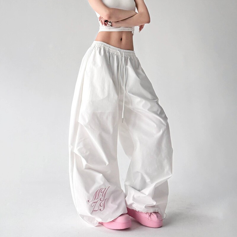 High Street Jogger Cargo Pants for Women 2026 Spring and Autumn New Style Loose Slimming Drawstring Casual Pants Jazz Dance
