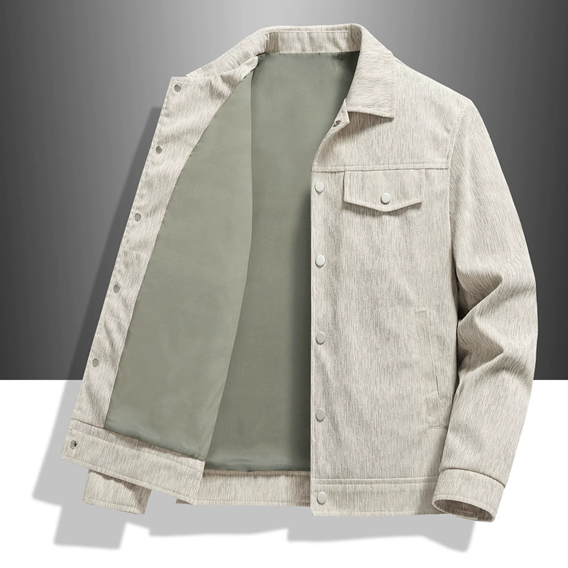 2024 осень новая вельветовая куртка с отворотом для мужчин молодой и среднего возраста модная повседневная короткая мужская куртка