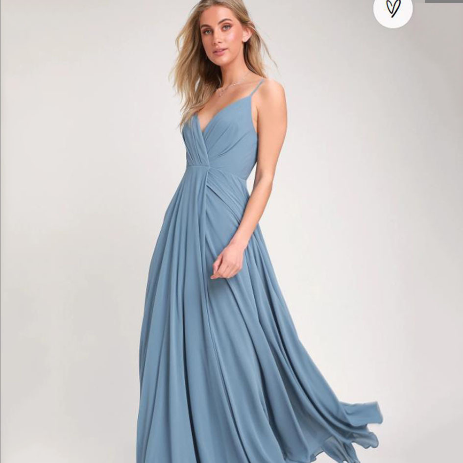 Robe de demoiselle d'honneur en mousseline taille haute | élégance fluide et intemporelle - FR