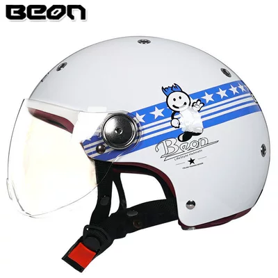 Motosiklet dəbilqələri – Standard, Summer - s-bright-whiteblue-boy-b103