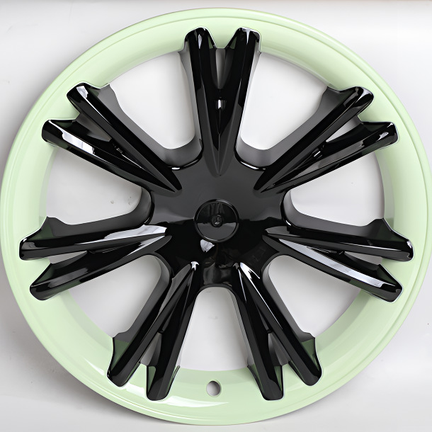 19 inch, Tesla Hub cover - y-19-inch-avocado-green-white-logo-four