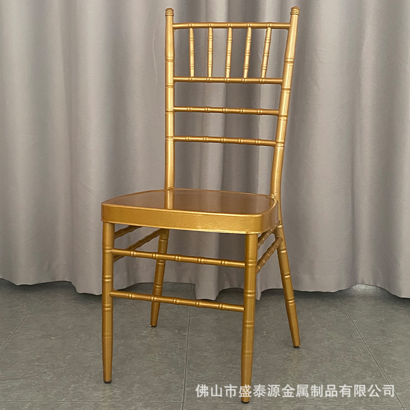 户外餐椅金属竹节椅靠背椅餐桌椅酒店婚礼椅子宴会婚庆椅凳子批发