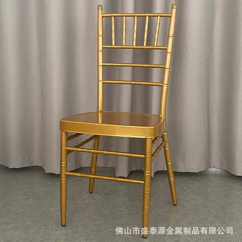 户外餐椅金属竹节椅靠背椅餐桌椅酒店婚礼椅子宴会婚庆椅凳子批发