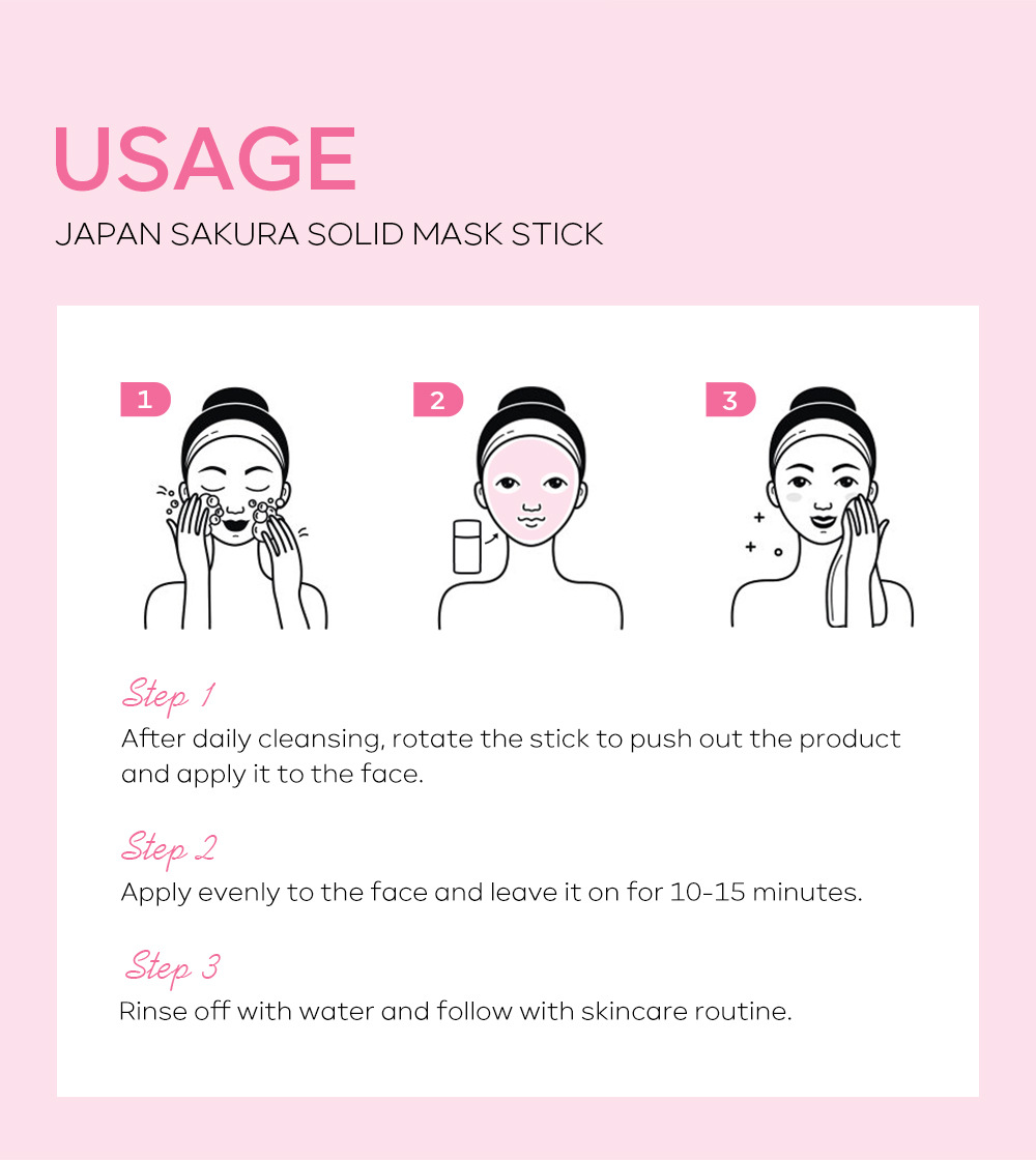 QUIYUM Japanese Cherry Blossom Solid Mask Stick 40g Hydrating, Moisturizing and brightening skin tone Cross-border manufacturer wholesale in stock undefined