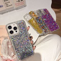 iPhone14promax ゴールデンアップル 15 携帯電話ケース 17 スパンコール接着剤ケース 13 ピンクサムスンに適したラインストーン