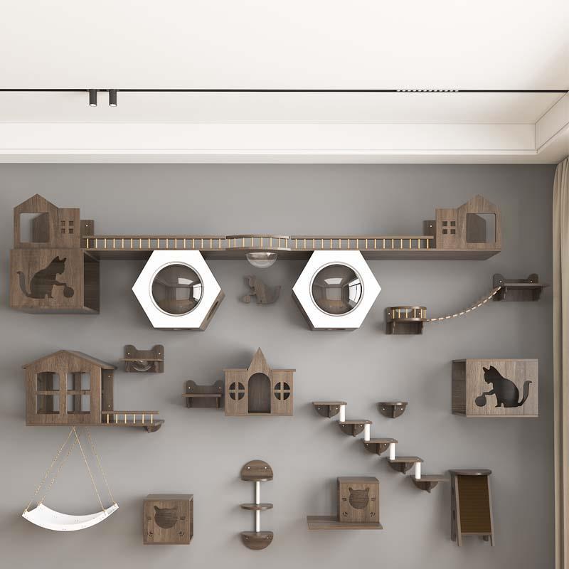 회색 고양이 벽 전체 세트